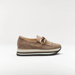 CADIE TASSEL LOAFER TAUPE SUEDE