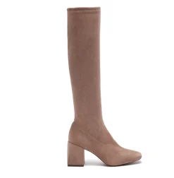 CAROLYN TAUPE STRETCH SUEDE