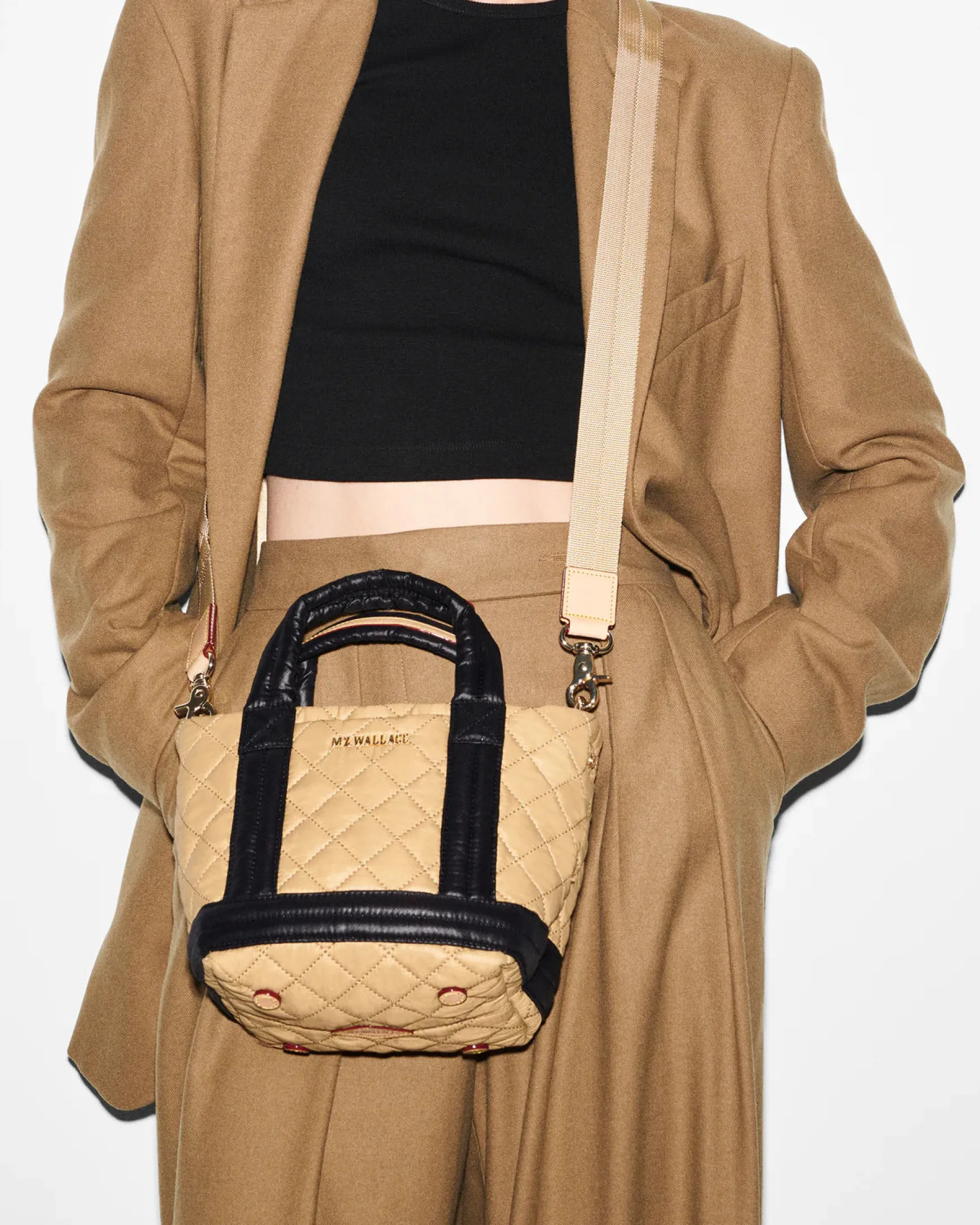 EMPIRE MINI TOTE CAMEL/BLK