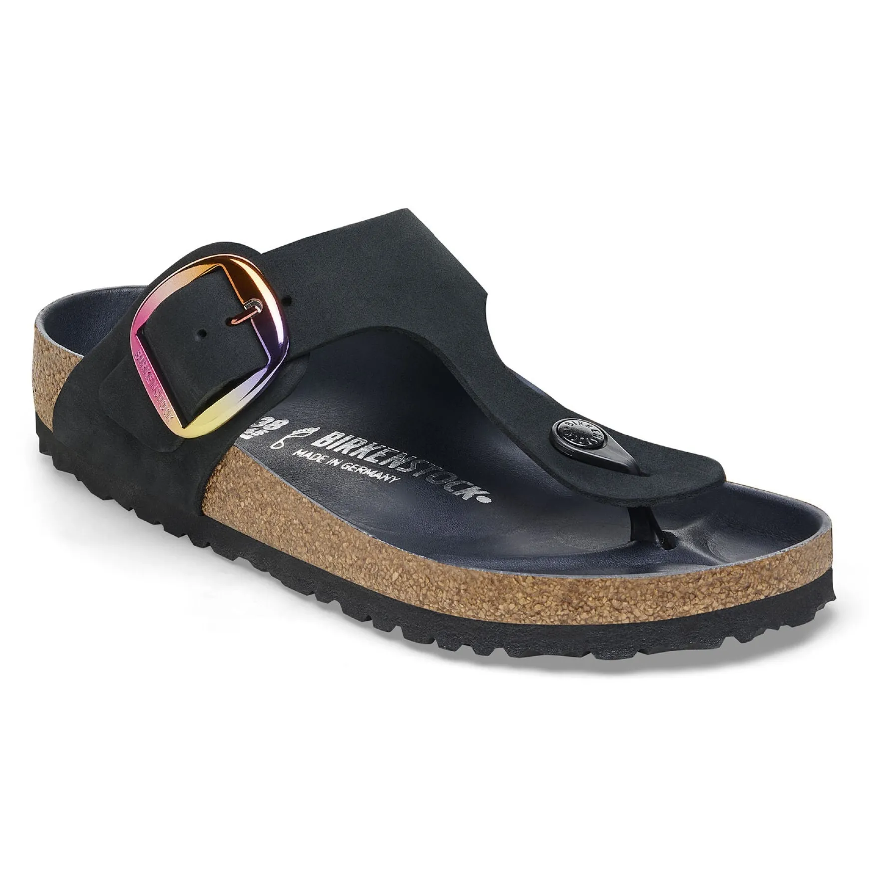 GIZEH BIG BUCKLE BLACK NUBUCK W/IRIDESCENT BUCKLE