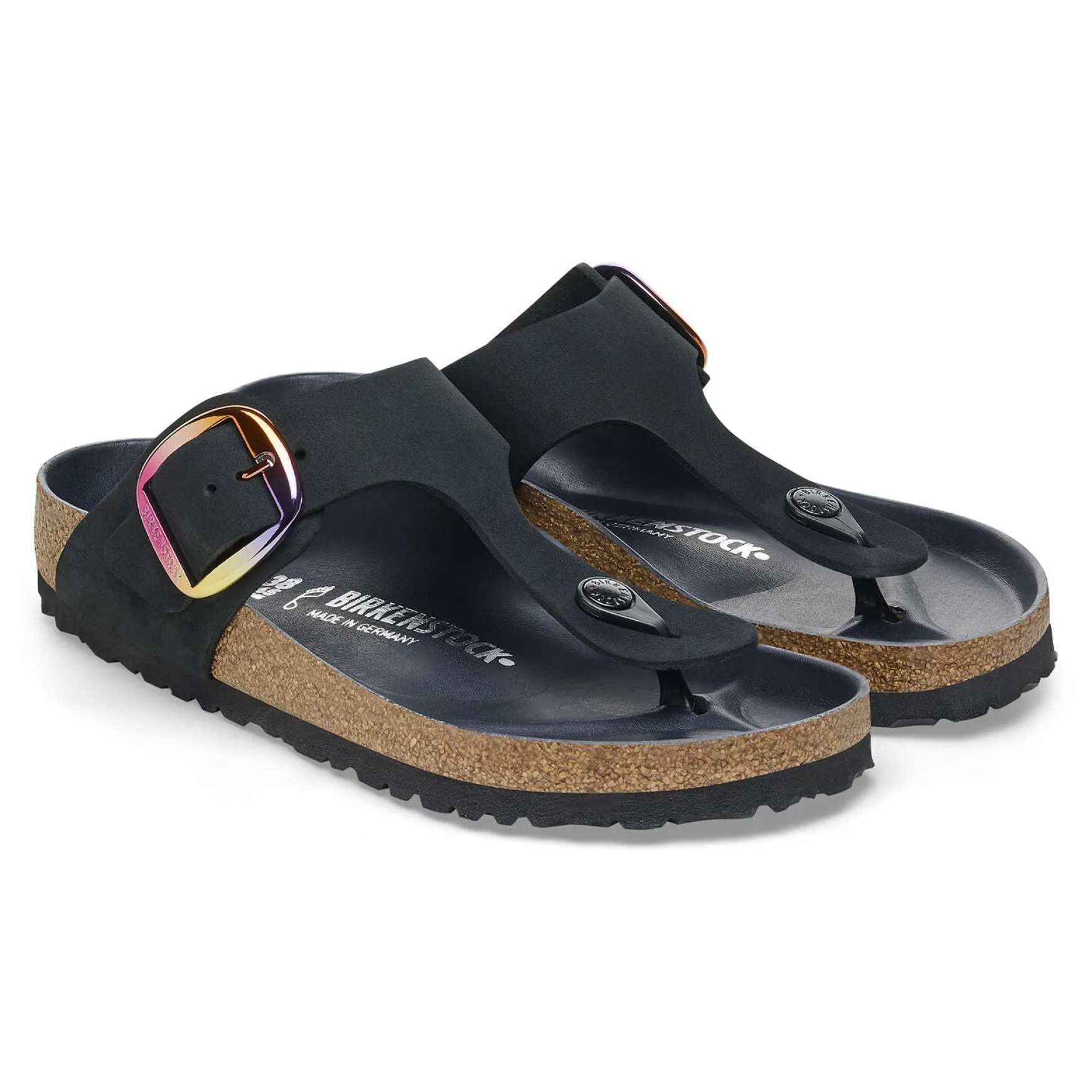 GIZEH BIG BUCKLE BLACK NUBUCK W/IRIDESCENT BUCKLE