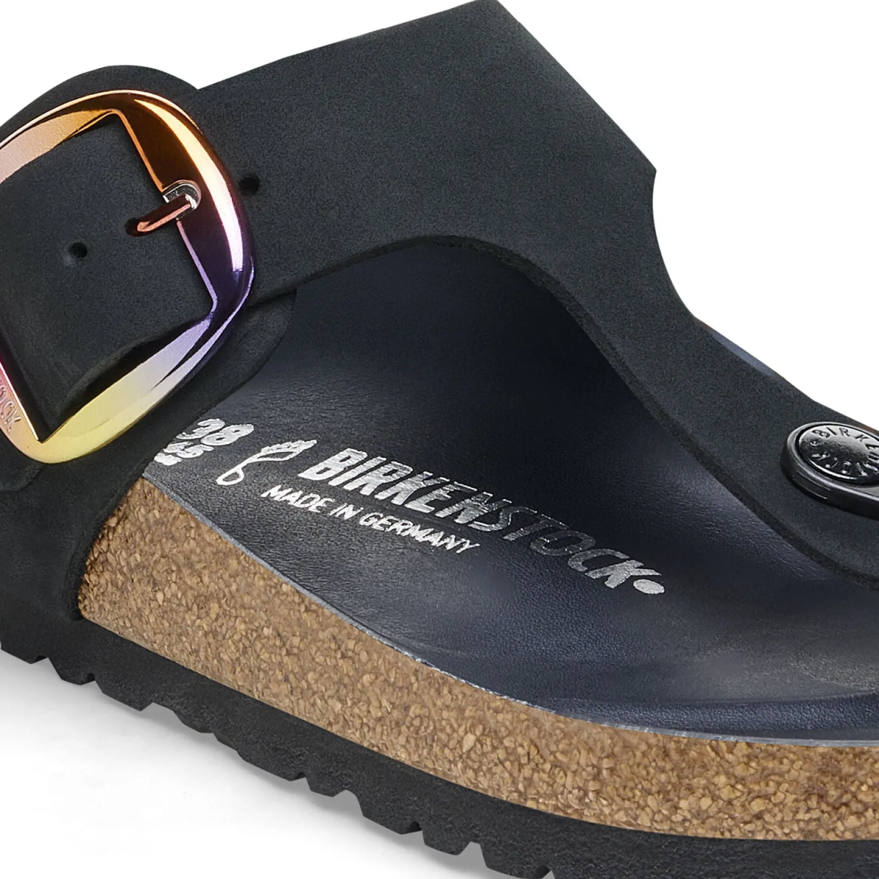GIZEH BIG BUCKLE BLACK NUBUCK W/IRIDESCENT BUCKLE