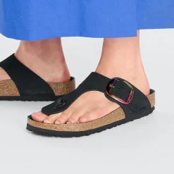 GIZEH BIG BUCKLE BLACK NUBUCK W/IRIDESCENT BUCKLE
