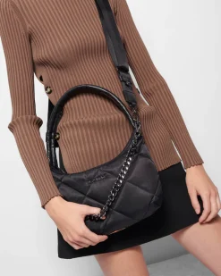 MADISON QUILTED SHOULDER SMALL BLACK