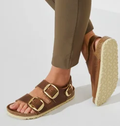 MILANO BIG BUCKLE COGNAC OILED LEATHER