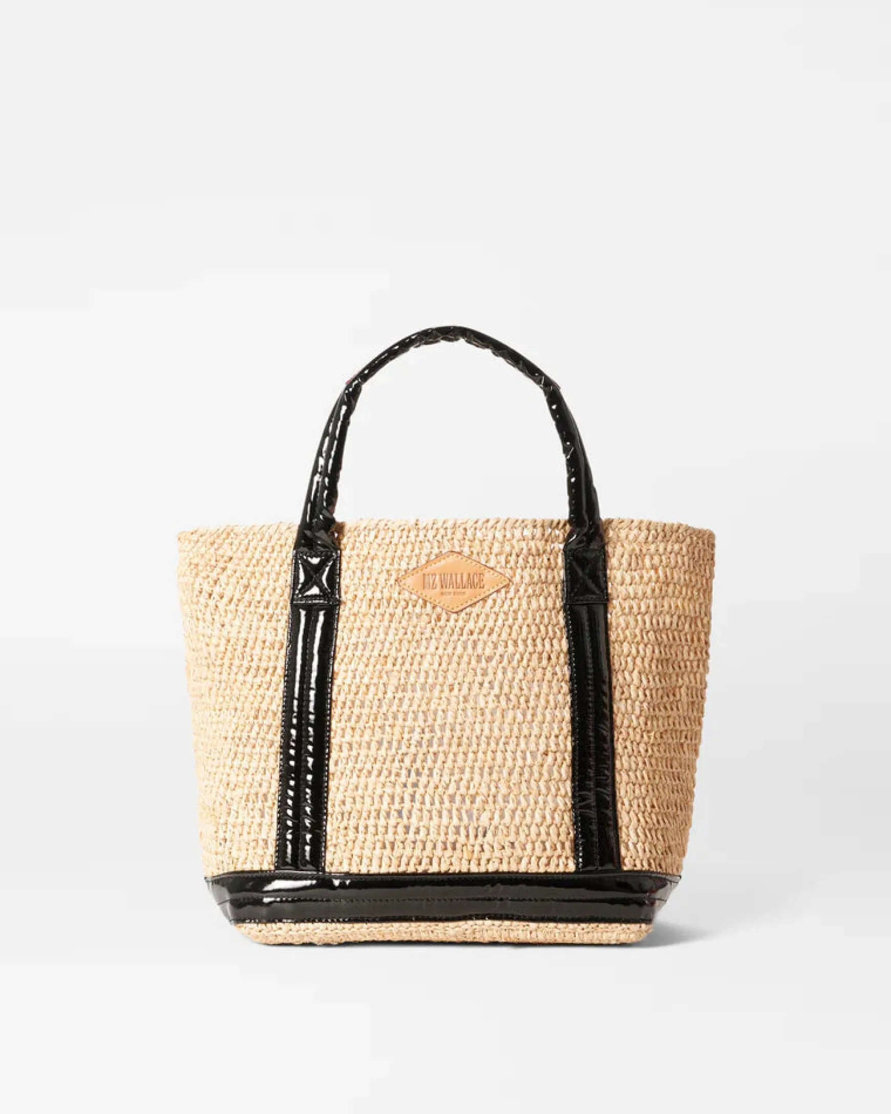 RAFFIA SMALL TOTE BLACK LACQUER