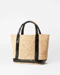 RAFFIA SMALL TOTE BLACK LACQUER