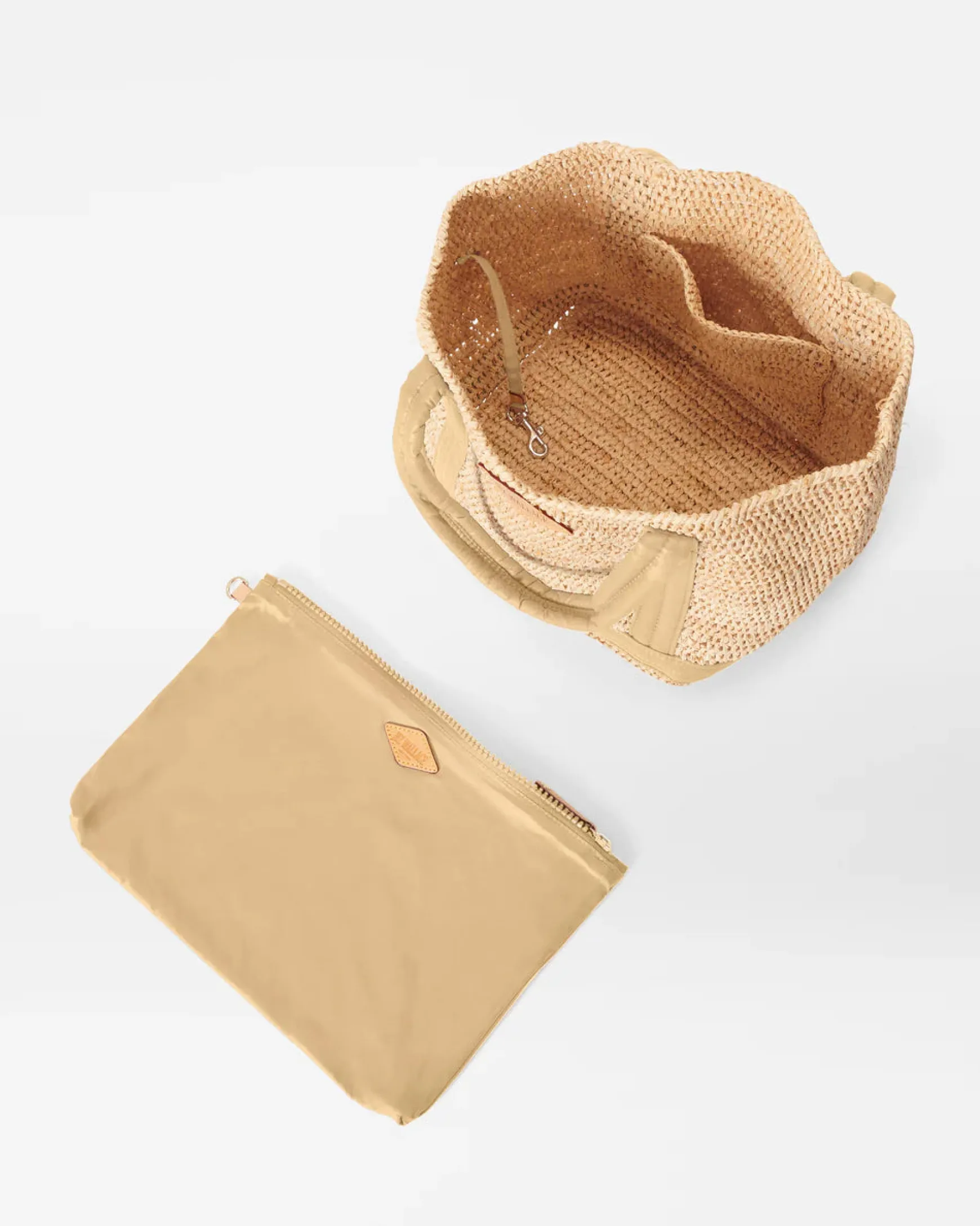 RAFFIA SMALL TOTE CAMEL