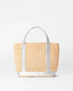 RAFFIA SMALL TOTE SILVER