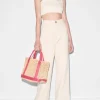 RAFFIA SMALL TOTE ZINNIA