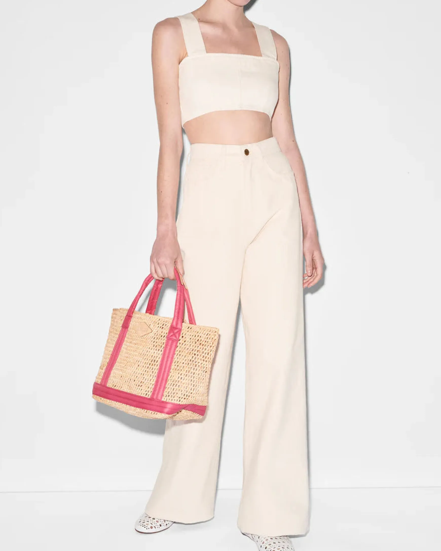 RAFFIA SMALL TOTE ZINNIA