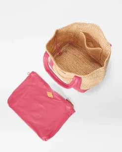 RAFFIA SMALL TOTE ZINNIA