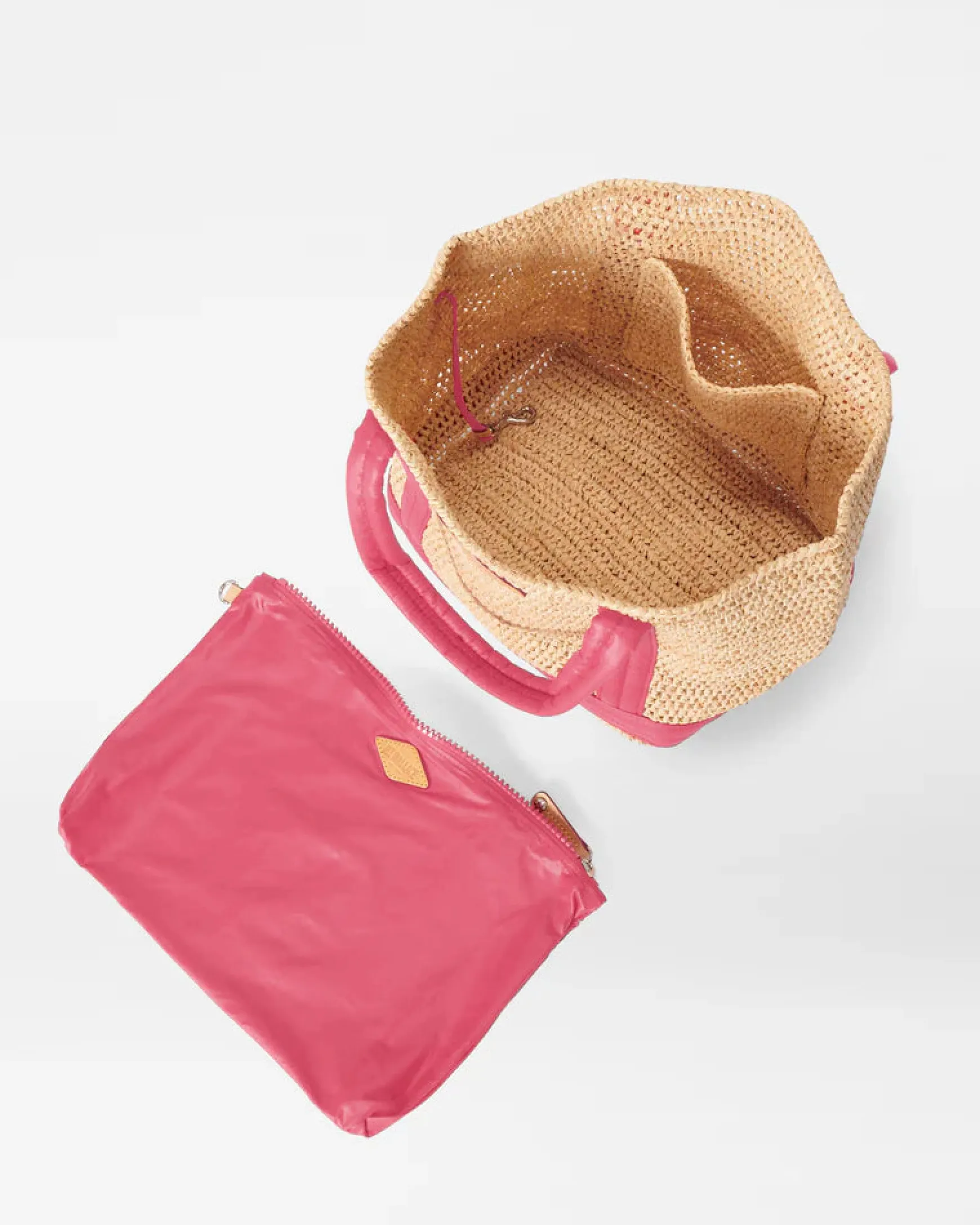 RAFFIA SMALL TOTE ZINNIA