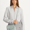 ROBINSON CROC-EMBOSSED SHOULDER BAG CELADON BLUE