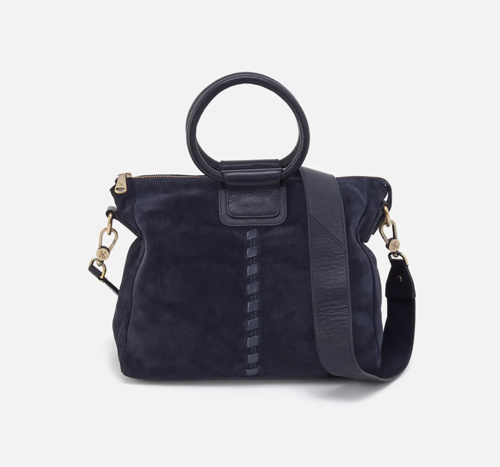 SHEILA MEDIUM SATCHEL NAVY SUEDE