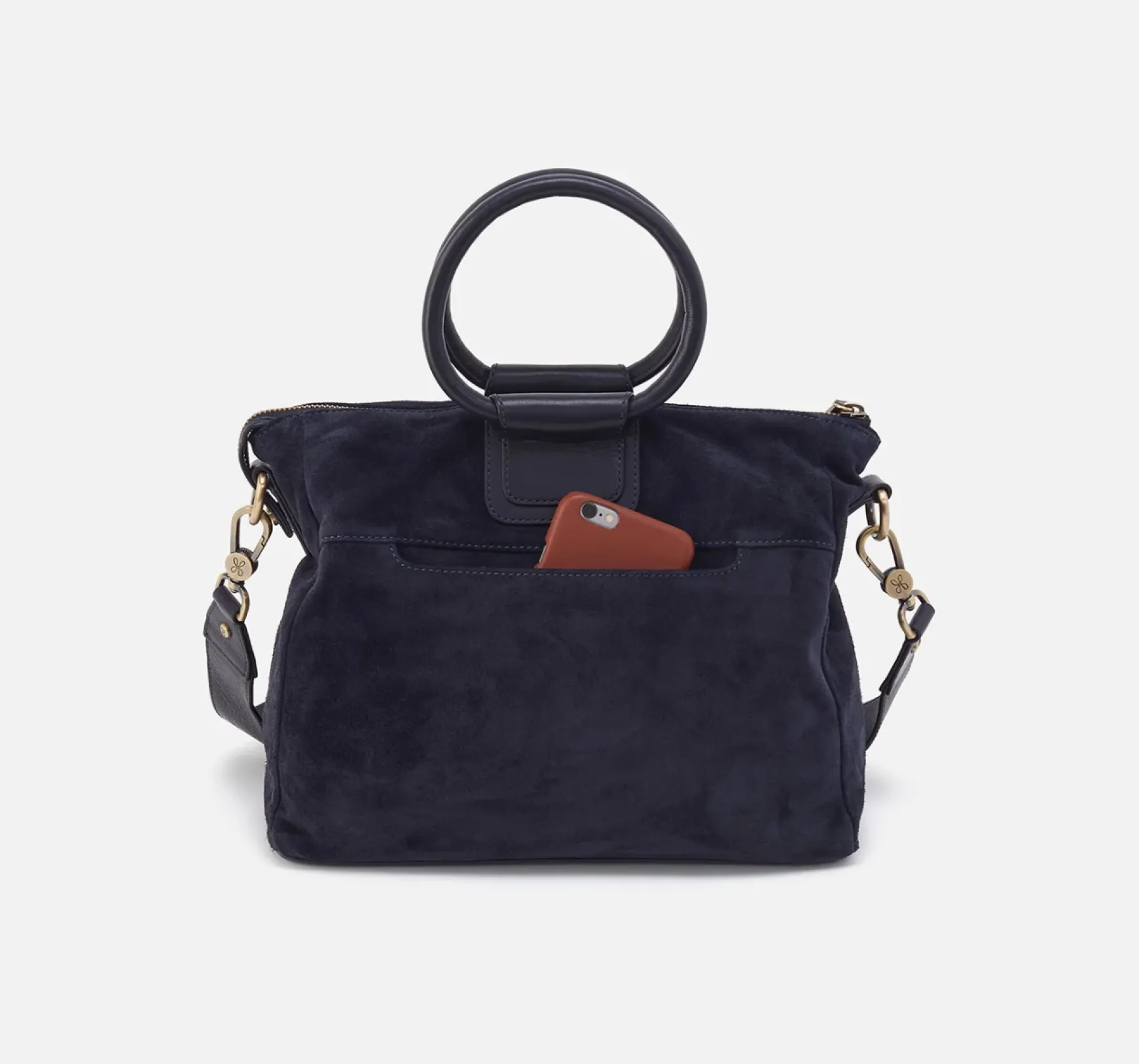 SHEILA MEDIUM SATCHEL NAVY SUEDE