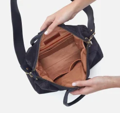 SHEILA MEDIUM SATCHEL NAVY SUEDE