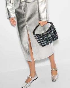 WOVEN MINI HOBO MIDNIGHT